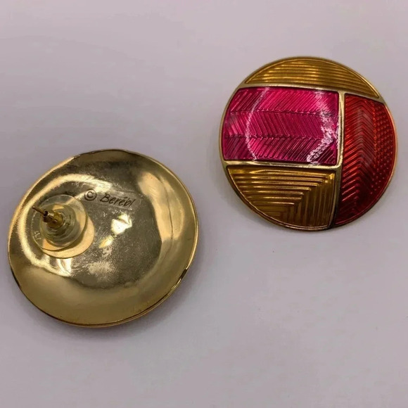 Vintage colour block earrings/052224-ER0010 - Picture 2 of 5